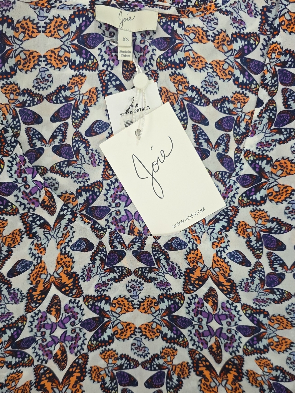 Joie Butterfly Print Silk Tank Top – Orange, Purple & Black – Women’s Size XS